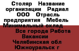 Столяр › Название организации ­ Радиал, ООО › Отрасль предприятия ­ Мебель › Минимальный оклад ­ 30 000 - Все города Работа » Вакансии   . Челябинская обл.,Южноуральск г.